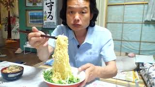 初めてのYouTube147 至福の味！明星評判屋重ねだし塩ラーメン油そばアレンジともつ煮込み御飯！ BGM「優しい心、温かい日」 [upl. by Everest]