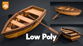 Low Poly Boat modeling in Blender step by step [upl. by Neerak]