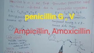 penicillin G penicillin V Ampicillin Amoxicillin  Medicinal chemistry 🧪 [upl. by Henry]