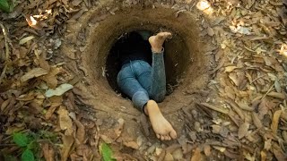 Girl Living Off The Grid Built The Most Secret Underground Home Shelter [upl. by Eyma]