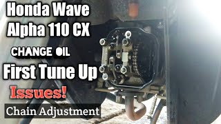 Honda Wave Alpha 110 CX Change Oil  Tune Up  Issues [upl. by Eiralih251]