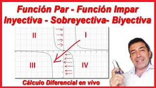 Cálculo Diferencial Clase 4 Función par e impar  Función inyectiva sobreyectiva y biyectiva [upl. by Stuart]