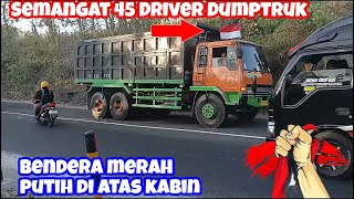 Merdeka ❗semangat 45 driver dumptruk mitsubishi fighter kibarkan bendera merah putih di atas kabin [upl. by Schaeffer411]