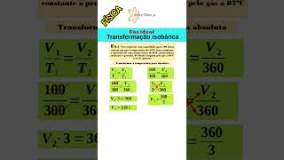 Transformações gasosas isobárica exemplo física termodinâmica [upl. by Redfield]