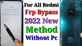 All Redmi Frp Bypass 2022  Redmi Note 9 Note 9 Pro  Note 9s Frp Bypass  Note 9 Google Account un [upl. by Langdon]