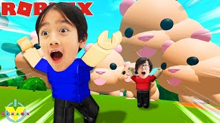 THE HAMSTERS ARE AFTER US LETS PLAY ROBLOX HAMSTER ATTACK Ryan VS Daddy [upl. by Berghoff]