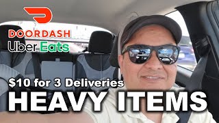 10 3 Deliveries HEAVY Item Gig DoorDash Uber Eats Las Vegas Delivery Driver Ride Along 2024 Ep18 [upl. by Hplodur]