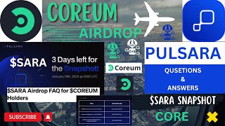 Coreum Pulsara AIRDROP SARA QampA Snapshot Imminent [upl. by Merri]