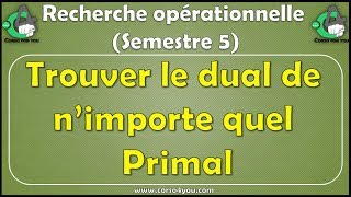 La dualité Comment trouver le DUAL dun PL quelque soit le PRIMAL en quelques secondes [upl. by Ahsenal]