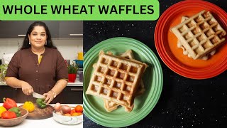 Whole Wheat Waffles Recipe  Waffles Using Wheat Flour  Yummy Tummy Aarthi [upl. by Aseek425]