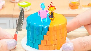 Elemental Melted Chocolate Cake 💖 So Hot Miniature Cartoon Cake Decorating  1000 Miniature Cake [upl. by Ramirolg]