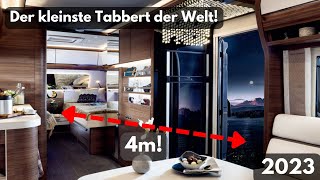 4m Der beste KURZE Wohnwagen der Welt TABBERT Rossini 2023 NEW EDITION HECKBAD DINETTE XL BETT [upl. by Yllib]