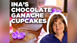 Ina Gartens Chocolate Ganache Cupcakes  Barefoot Contessa  Food Network [upl. by Ahouh]