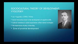 Chapter 9  Vygotskys Sociocultural Theory of Development [upl. by Lledrac]