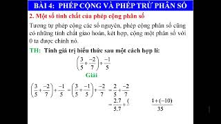 Tuần 21 Toán 6 Phép cộng và phép trừ phân số [upl. by Bent445]