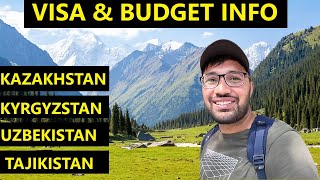 How to travel Kazakhstan Kyrgyzstan Uzbekistan Tajikistan in budget   Visa info  Budget info [upl. by Eimrots]