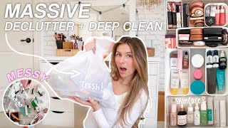 DEEP CLEANING amp DECLUTTERING MY VANITY watch this for motivation [upl. by Assiruam]