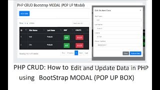 PHP CRUD Bootstrap Modal Edit and Update Data into Database in PHP [upl. by Nelly853]