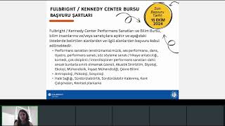 Fulbright  Kennedy Center Sahne Sanatları ve Bilim Bursu Webinarı 13 Eylül 2024 [upl. by Felise]