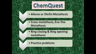 Cross metathesis Ring Closing Metathesis RCM and Ring Opening Metathesis ROM MSc chemistry [upl. by Rheta]