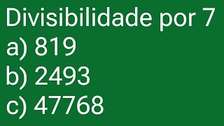 ⭐ Como Fazer o Critério de Divisibilidade por 7 [upl. by Ramyaj]