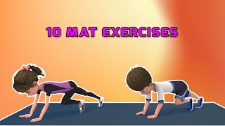 10 SIMPLE EXERCISES FOR KIDS USING A YOGA MAT KIDS EXERCISE [upl. by Elvira]