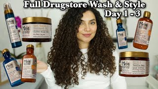 Drugstore Curly Hair Products Full WASH amp STYLING Using Maui Moisture Day 13 [upl. by Airotnes968]