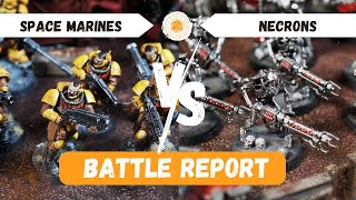 Space Marines vs Necrons  Warhammer 40000 Battle Report [upl. by Eteragram]