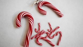 Miniature Candy Cane Tutorial Polymer Clay Candy Cane [upl. by Gellman]