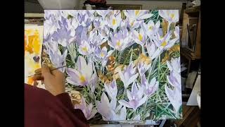 Crocus oil painting  Timelapse 12 [upl. by Nednarb]