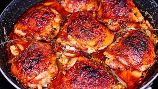 I Make This Easy Baked Chicken Thighs Recipe All The Time So Delicious [upl. by Kaela]