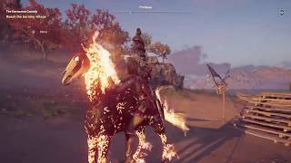 Assassins Creed Odyssey Use Rod of Asklepios and Fotenios Legendary Bow Become Flaming Warrior [upl. by Eolc]