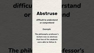 Abstruse  meaning  example  pronounce howtopronounce english shorts wordsofwisdomstories [upl. by Sreip]