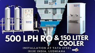 500 LPH RO Plant amp Water Cooler Installation  Tata Steel Plant  Netsol Water [upl. by Sirois]