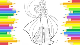 Princess Elsa and Bruni Frozen Colouring [upl. by Paddy280]