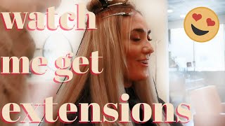 HOW I GET HAIR EXTENSIONS NATURAL BEADED WEFT TECHNIQUE  WATERFALL EXTENSIONS BEHIND THE SCENES [upl. by Ynaitirb]