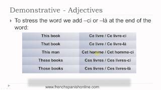 Demonstrative Adjectives in French [upl. by Davidde]