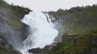 Kjosfossen Waterfall from the Flam Railway [upl. by Niggem]