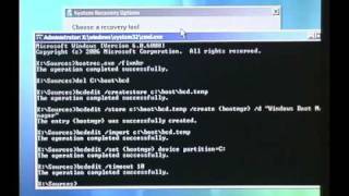 How to use BCDEDIT to completely rebuild the Vista BCD [upl. by Anaeli]