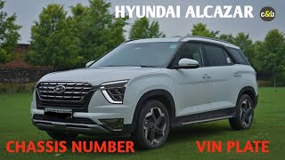 hyundai alcazar chassis number location  hyundai alcazar chassis number kaha hota hai [upl. by Fulks]