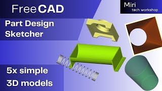 FreeCAD 5 simple 3D models part 70 [upl. by Nochur]