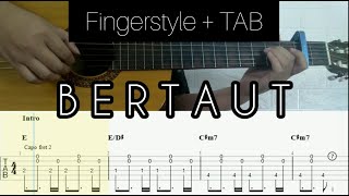 Nadin Amizah  Bertaut  Fingerstyle Guitar TABLATURE  CHORD [upl. by Dripps]