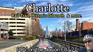 Charlotte Rail Trail Historic Dilworth and more POV on the Jasion EB7 20 [upl. by Kitchen33]