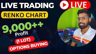 Renko Chart Live Trading  Low Capital 15k to 20k Options Buying Strategy [upl. by Eidnas623]