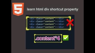 Learn html div shortcut property html property shortcut div [upl. by Bacon791]