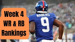 Week 4 RB amp WR Rankings Fantasy Football 2024 [upl. by Phillida]