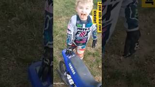 3 year olds first kick start on his dirtbike pw50 shorts dirtbike [upl. by Rendrag]