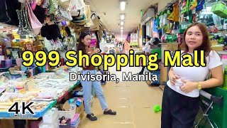 999 Mall Divisoria Walk Tour  Shopping Mall Tour  Divisoria Tour 4K [upl. by Sucramat]