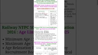 Railway NTPC ki vacancy 2024 formstart class 12th vacancy recruitment motivation all vacancy [upl. by Nuris158]