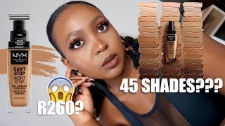 NYX CANT STOP WONT STOP FOUNDATION REVIEW  Wear Test  Thandi Gama [upl. by Nodroj]